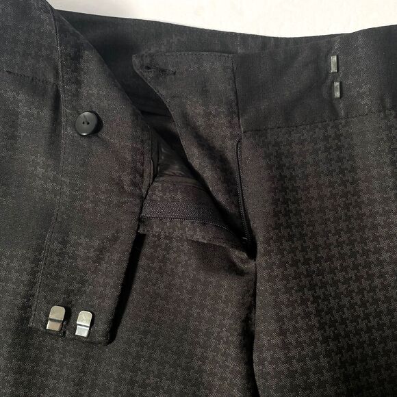 Zanella Houndstooth Libby Trousers Pants Womens 10 Dark Gray Wool Made in Italy - Picture 4 of 14